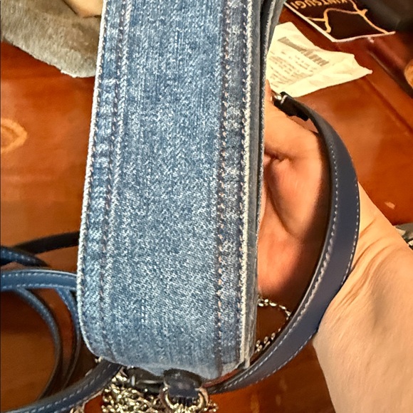 Coach Denim Crossbody Bag with Silver Chain - Picture 10 of 12